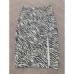 Glam zebra print straight pencil skirt size M